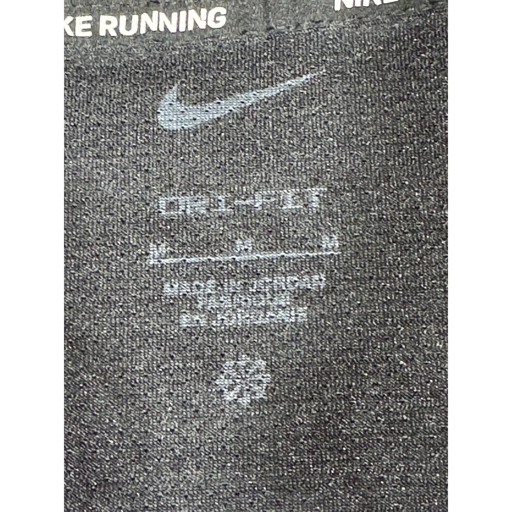 Nike Dri-FIT Shirt Mens Medium Black Running Reflective Short Sleeve Tee - Picture 3 of 12
